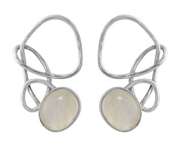 Celestia Rainbow Moonstone Stud Earrings - thumbnail 0