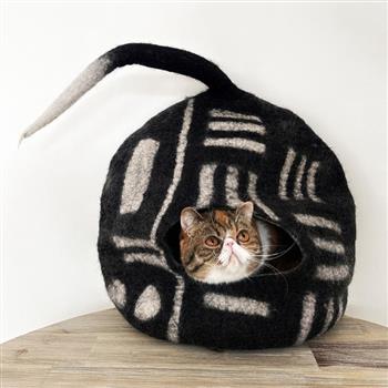 Felt Cat Cave Bed with Tail - thumbnail 0