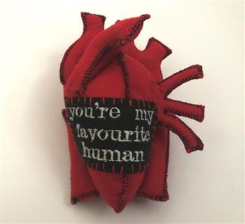 You're My Favourite Human Fabric Heart - thumbnail 1
