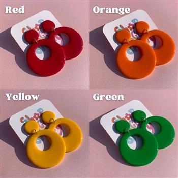 Retro Mod Hoop Drop Earrings - thumbnail 2