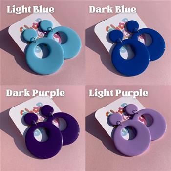 Retro Mod Hoop Drop Earrings - thumbnail 3