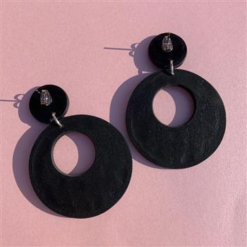 Retro Mod Hoop Drop Earrings - thumbnail 5