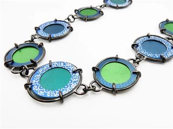 Blue and Green Portal Chain Necklace - thumbnail 0