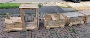 Children's Wooden Garden Train Play Set - thumbnail 2