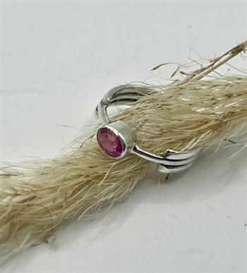 Pink Ruby Three Strand Ring - thumbnail 1