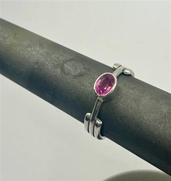 Pink Ruby Three Strand Ring - thumbnail 3