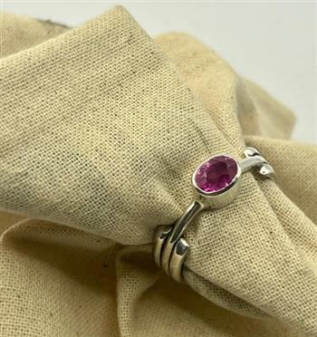 Pink Ruby Three Strand Ring - thumbnail 4