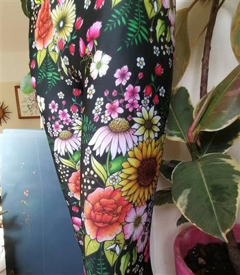 High Waisted Floral Leggings - thumbnail 4