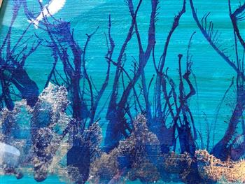 Acrylic Ocean Blues And Shoal Of Fish - thumbnail 3