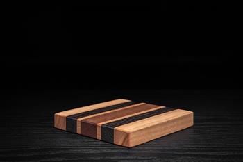 Wenge, Sapele & Red Grandis Coaster Set - thumbnail 2