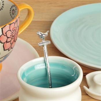 Robin On A Spade Pewter Small Spoon - thumbnail 4