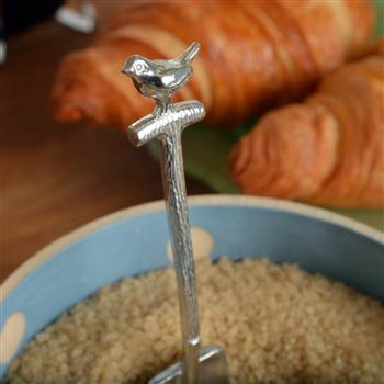 Robin On A Spade Pewter Small Spoon - thumbnail 2
