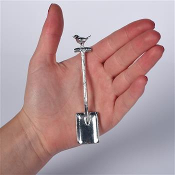 Robin On A Spade Pewter Small Spoon - thumbnail 3