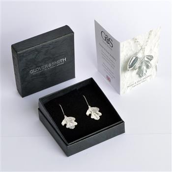 Oak Leaf Drop Pewter Earrings  - thumbnail 6