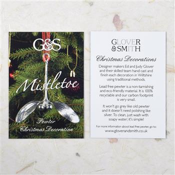 Pewter Mistletoe For The Christmas Tree - thumbnail 4