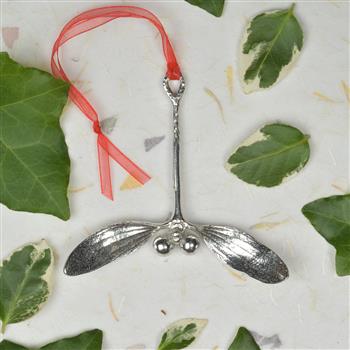 Pewter Mistletoe For The Christmas Tree - thumbnail 2