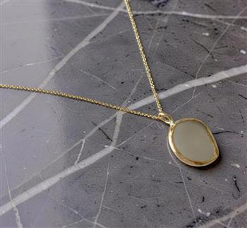 Gold Ocean Sea Glass Necklace - thumbnail 7