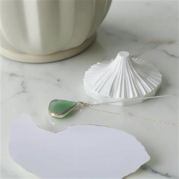 Gold Ocean Sea Glass Necklace - thumbnail 11