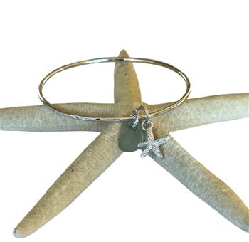 Sea Glass And Starfish Charm Bangle - thumbnail 2