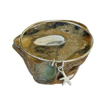 Sea Glass And Starfish Charm Bangle - thumbnail 3