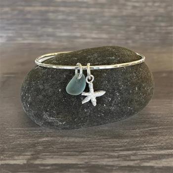 Sea Glass And Starfish Charm Bangle - thumbnail 4