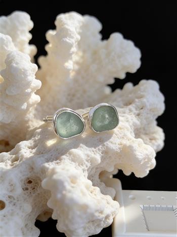 Silver Sea Glass Cufflinks - thumbnail 0