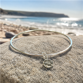 Silver Sand Dollar Charm Bangle  - thumbnail 0