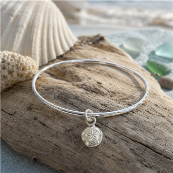 Silver Sand Dollar Charm Bangle  - thumbnail 0