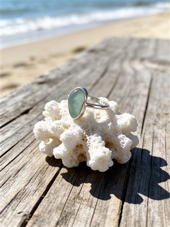 Coastal Silver Sea Glass Ring - thumbnail 0