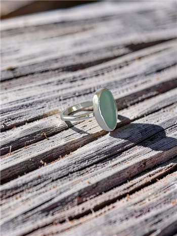 Coastal Silver Sea Glass Ring - thumbnail 0