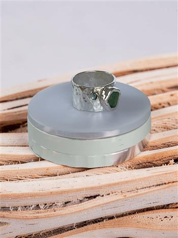 Coastal Silver Sea Glass Topaz Ring - thumbnail 0