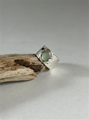 Coastal Silver Sea Glass Topaz Ring - thumbnail 0