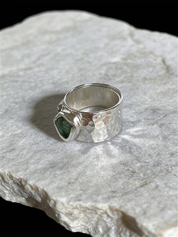 Coastal Silver Sea Glass Topaz Ring - thumbnail 0